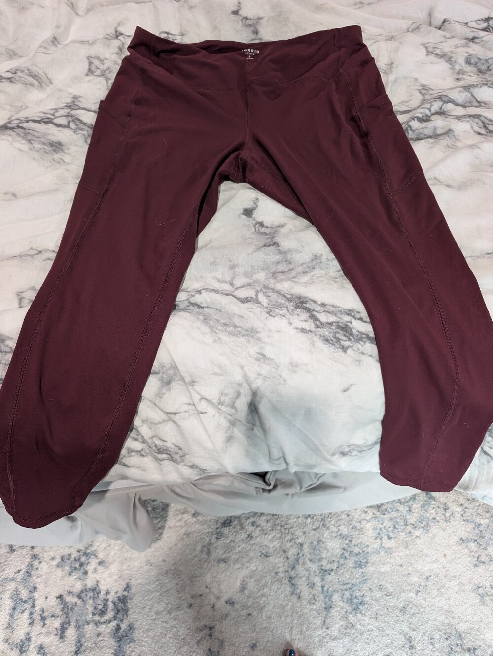 torrid Burgundy Active Leggings with Side Pockets